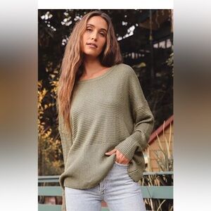 Lulu's Sage Green Crew Neck Sweater